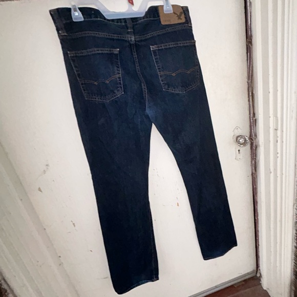 AMERICAN EAGLE Men’s Original Straight Dark Blue Denim Jeans - Picture 7 of 10